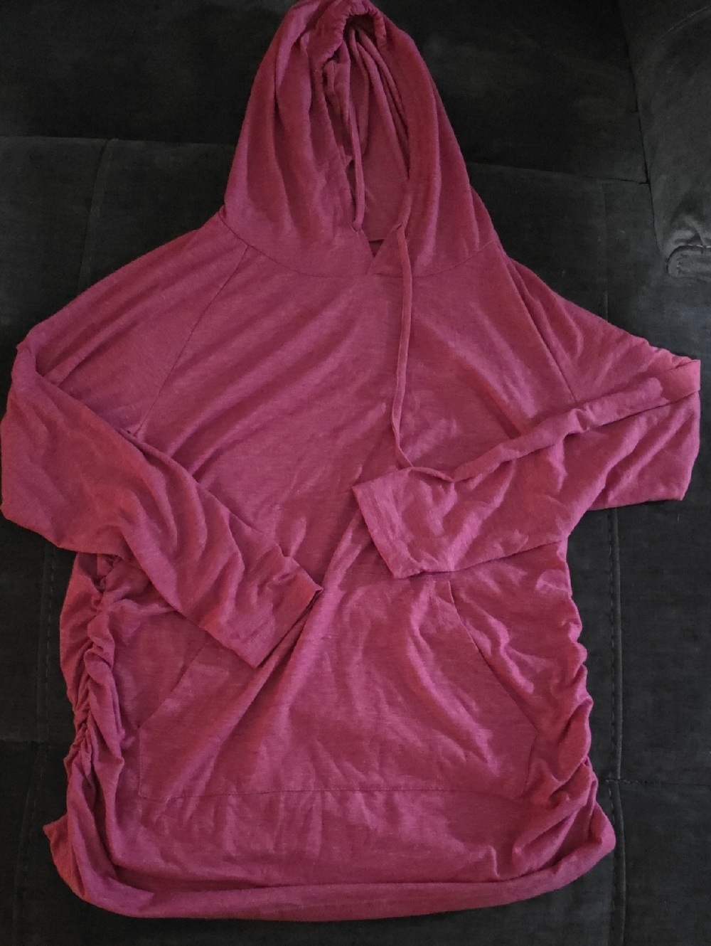 Maternity Heathered Red Light Weight Hoodie